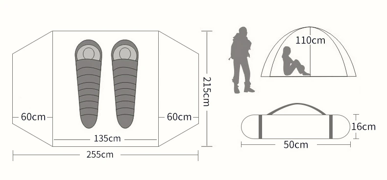 Cheap Goat Tents Hewolf Rain proof Tow Person Double Decked Outdoor Camping Tent 7075 Aluminum Alloy Tent Pole Tent Portable Winter   